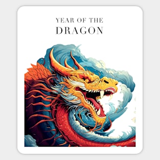 Chinese Dragon: Year of the Dragon, Chinese New Year on a light (Knocked Out) background Sticker